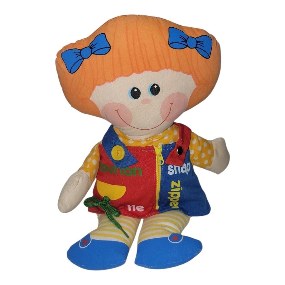 Vintage 1983 Playskool Dressy Bessy Learn to Dress 14 Plush Doll Button Snap Zip